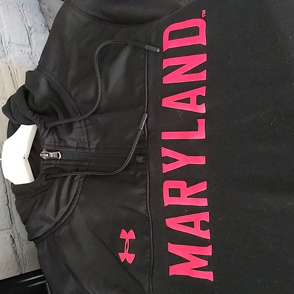 MEN'S UNDER ARMOUR MARYLAND HOODED PULLOVER SMALL - Picture 4 of 7
